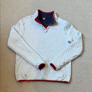 Women’s Marine Layer Quilted Sweater with Red Accents
